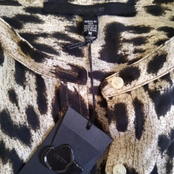 NEW Joe's Jeans Dandy Woven Leopard Blouse - Picture 5 of 12